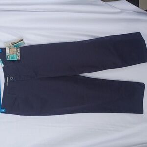 Lee Women's Plain Front Pants Slacks NWT Navy 10S, Tummy control